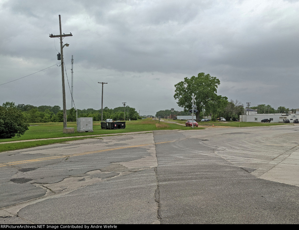 Looking northwest across Frederick Avenue